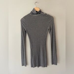 AG Adriano Goldshmied Striped Long Sleeve Turtleneck Top